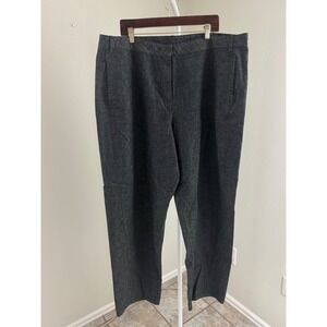 Poetry Womens Hemp Organic Cotton Straight Leg Pants Charcoal Gray Plus Size 18